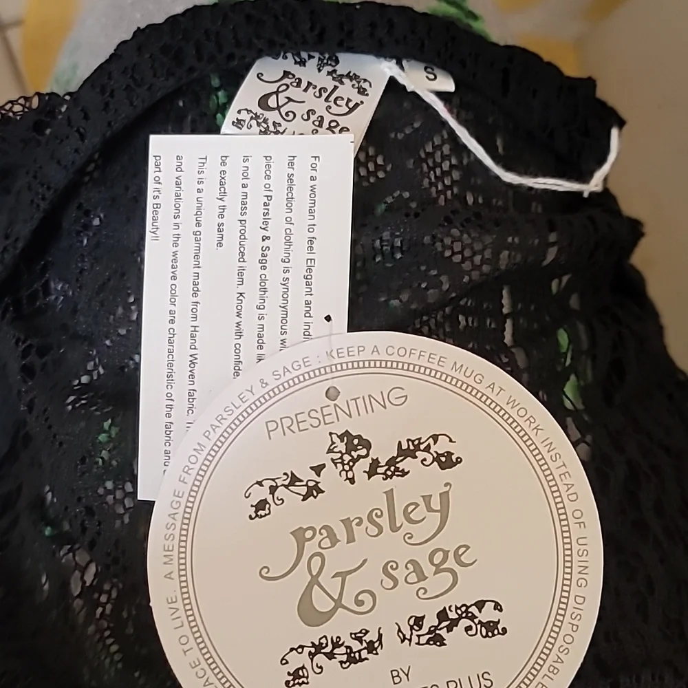 Parsley And Sage cardigan new open front lace semi sheer
